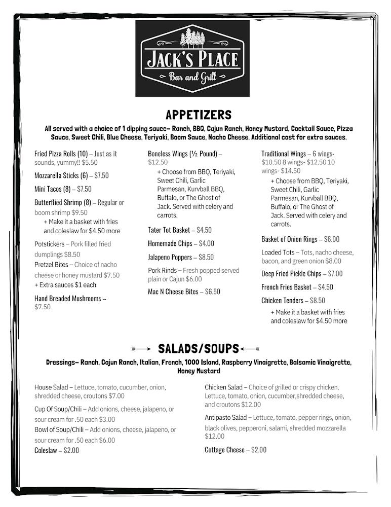 Jack's Place Roscommon Mozzarella Sticks